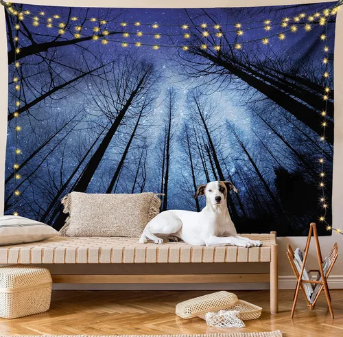 Vista 87 de Lunarable Tapiz japonés, Geisha joven en kimono con maquillaje oriental tradicional de Sakura, decoración de tela para colgar en la pared