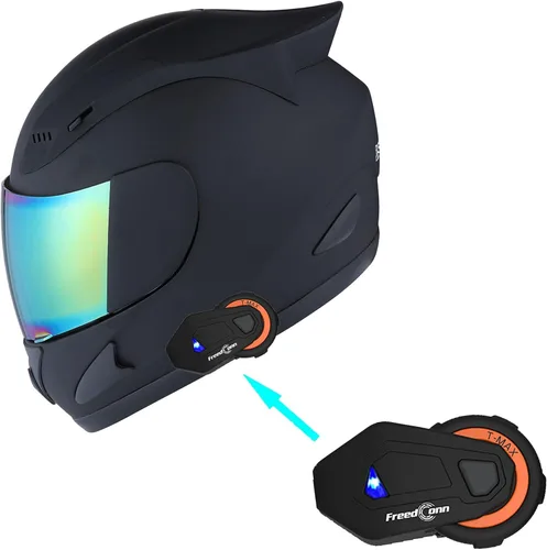 Vista 19 de 1Storm - Casco de cabeza completa para motocicleta, diseño de calavera mecánica HJDJ11
