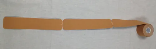 Vista 2 de Therapist's Choice® Rollo precortado de cinta de kinesiología (beige)