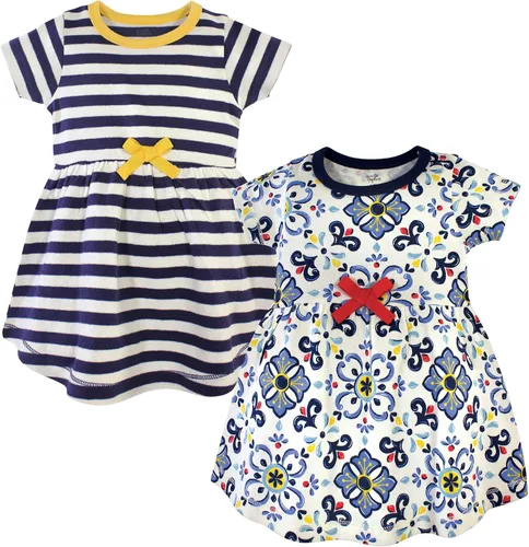Vista 122 de Touched by Nature - Vestidos de manga corta y manga larga de algodón orgánico para niñas pequeñas, bebés y mujeres Manga larga con flores abstractas