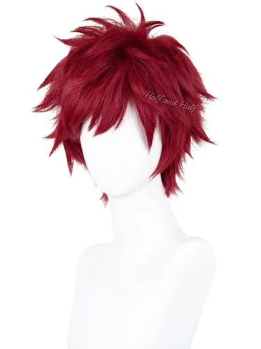 Vista 23 de Peluca corta y recta de anime para cosplay de anime de 14 pulgadas, peluca