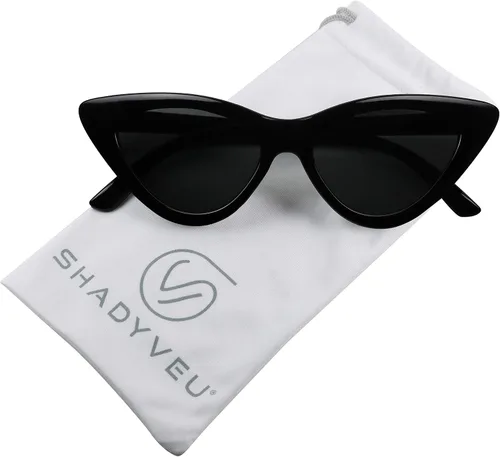 Vista 3 de ShadyVEU Lentes de sol súper vintage con diseño de ojo de gato con efecto exagerado, de punta alta, estilo retro cobain, S