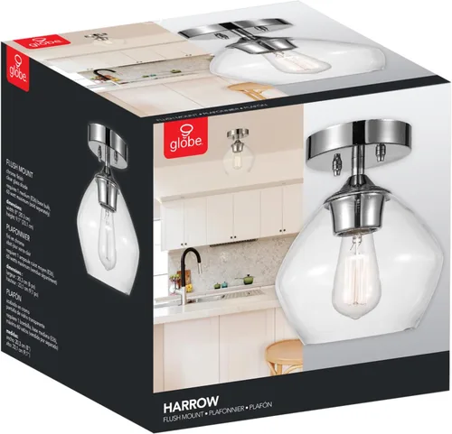Vista 7 de Globe Electric Lámpara Harrow 60333 para montaje semiempotrado