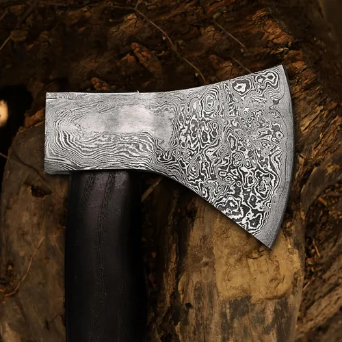 Vista 4 de VikingsBrand Hacha de batalla vikinga (Damasco - VB-AX-02)