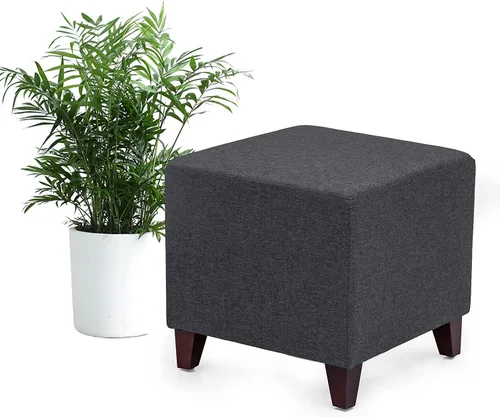 Vista 10 de Adeco Simple British Style Cube Reposapiés otomano banco reposapiés, 16x16x16, azul