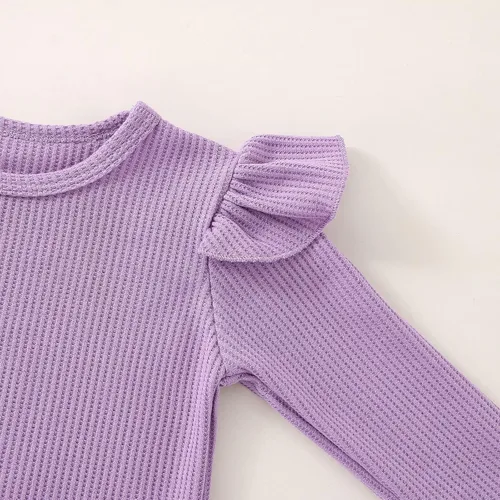 Vista 9 de FOCUTEBB Conjunto de ropa de bebé niña para otoño e invierno, conjunto de sudadera de manga larga y pantalones con diadema