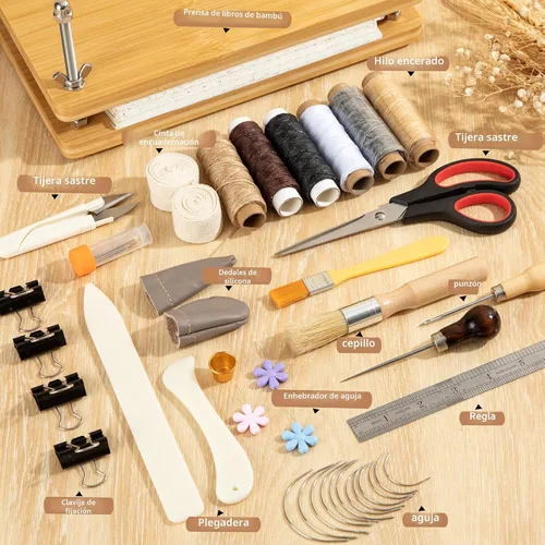 Vista 3 de pamctry 50 kits de encuadernación de libros para principiantes, kit completo de bricolaje con herramientas e instrucciones, 11.6 x 7.8 pulgadas