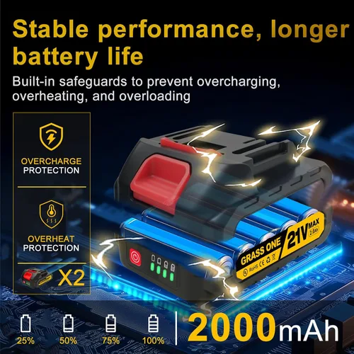 Vista 6 de Mini motosierra, motosierra eléctrica portátil de 8 y 6 pulgadas, actualización 2025, motosierra de cadena de mango pequeño inalámbrica con 2