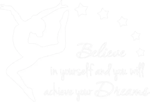 Vista 6 de Adhesivo decorativo para pared, 33 x 24 pulgadas, diseño de figuras de gimnasia y danza, diseño de estrellas, mural artístico, decoración del hogar