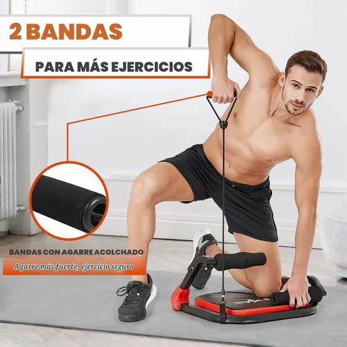 Vista 6 de Yes4All Máquina de Abdominales para Cuerpo Total y Core Abdominal, Sentadillas Bloqueables con Mango Ergonómico de Espuma y 2 Bandas de Resistencia