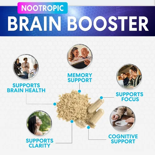 Vista 5 de Suplemento de Memoria Cerebral - Nootrópicos de Fuerza 3X para Concentración, Claridad y Apoyo del Enfoque - Vitaminas Cognitivas para la Salud