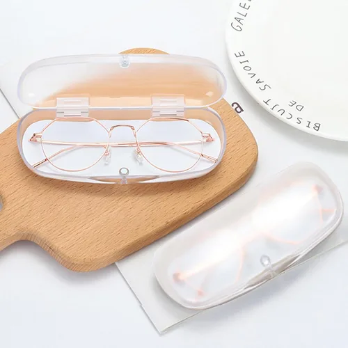 Vista 22 de 3 piezas de carcasa rígida para gafas translúcidas esmeriladas de plástico con cierre magnético