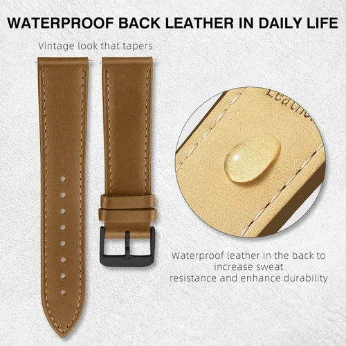 Vista 62 de Ritche Correa de reloj de cuero de liberación rápida para hombres y mujeres, correa de reloj de 0.79 pulgadas, 0.78 pulgadas, 0.86 pulgadas