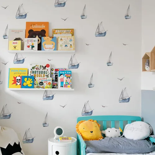 Vista 10 de Calcomanías de pared Under The Sea para despegar y pegar, calcomanías de pared de vinilo con peces oceánicos para dormitorio de niños, sala de Pez