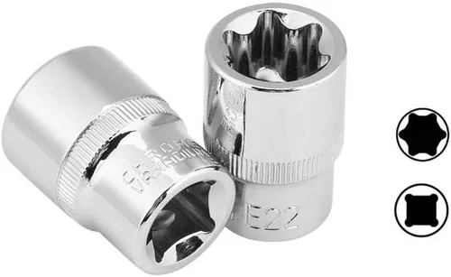 Vista 3 de Torx Socket Set a prueba de manipulaciones Torx Star Bit Torq Torque hembra E-socket Set E4-E24 1/4 "3/8" 1/2" Drive 14Pcs