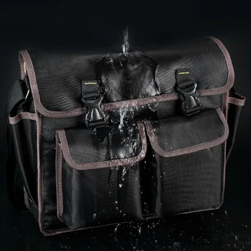Vista 7 de Bolsa de herramientas con múltiples bolsillos de boca ancha, bolsa de herramientas plegable de boca ancha de 14 pulgadas, bolsa de herramientas