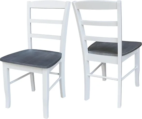 Vista 17 de International Concepts Madrid - Sillas de comedor, madera de parawood maciza, sin terminar (juego de 2)