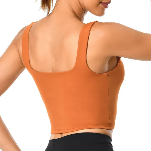 Vista 4 de Colorfulkoala Camisetas sin mangas con cuello cuadrado para mujer, sin mangas, con tirantes y doble forro