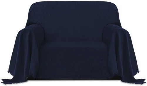 Vista 24 de PureFit Funda de sofá geométrica de jacquard con borlas - Fundas de sofá decorativas texturizadas y suaves lavables para sofá de 3 cojines, funda