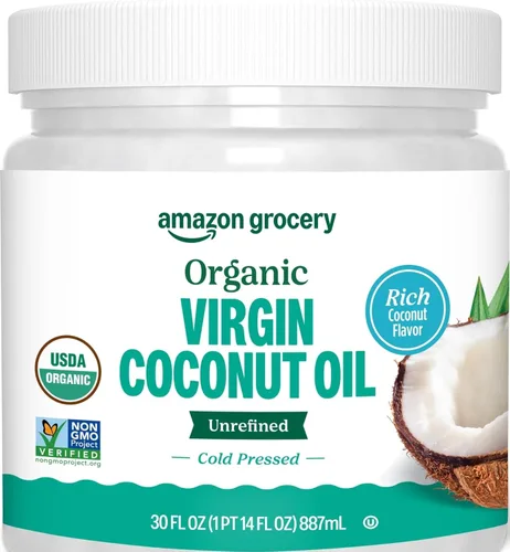 Vista 9 de Amazon Grocery, Aceite de coco orgánico refinado, 15 onzas líquidas (anteriormente Amazon Fresh, el embalaje puede variar)