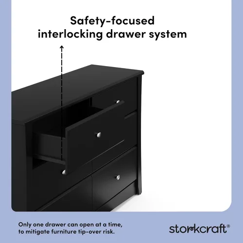 Vista 6 de Cajón de vestidor Stork Craft Crescent 6, Negro