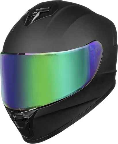 Vista 14 de Cascos de motocicleta para adultos, hombres y mujeres, casco ligero de cara completa para bicicleta de calle, carreras, DOT con visera extra