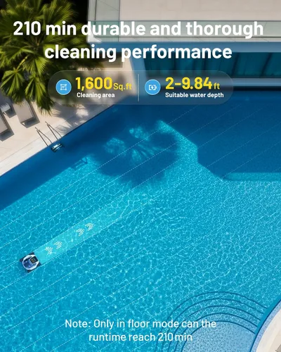 Vista 3 de Spino E1 - Limpiador robótico inalámbrico para piscinas, filtro de doble capa, 1600 pies cuadrados, APP