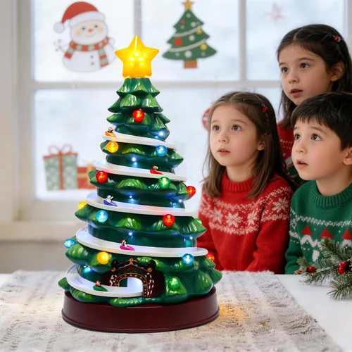Vista 3 de Árbol de Navidad animado, iluminado y musical de 26 pulgadas