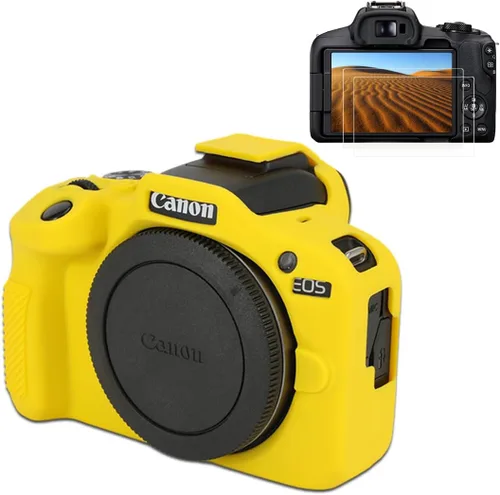Vista 8 de Pocoukate Funda para cámara Canon EOS R100, funda protectora de silicona suave con protector de pantalla EOS R100 Accesorios para Canon EOS R100