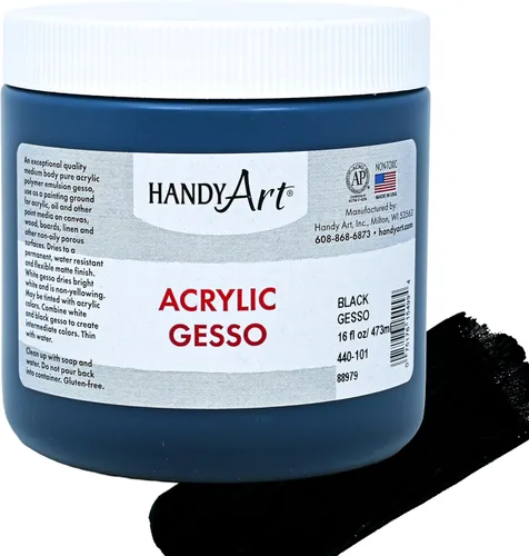 Vista 9 de Handy Art Student Acrylic 32 onzas, Black Gesso