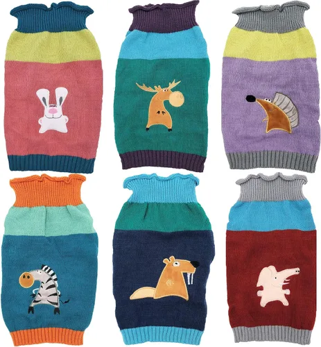Vista 5 de Suéter de punto para perro, ropa de invierno cálida y suave para mascotas pequeñas y grandes (XL: longitud: 22 pulgadas, alce)