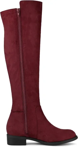 Vista 7 de Allegra K Botas altas hasta la rodilla con cremallera lateral para mujer
