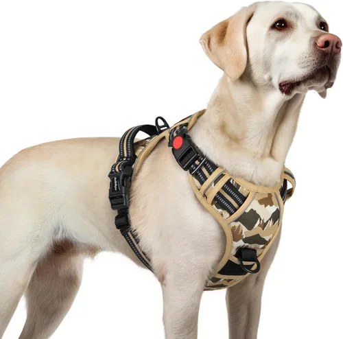 Vista 17 de Rabbitgoo - Arnés para perro de tamaño pequeño, arnés para mascotas sin tirones con 3 hebillas, chaleco acolchado suave ajustable con mango