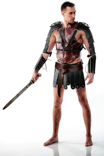 Vista 3 de Accesorios renacentistas para hombre, disfraz medieval vikingo, trajes de cinturón, capa de cuero, brazaletes vikingos para cosplay para hombre