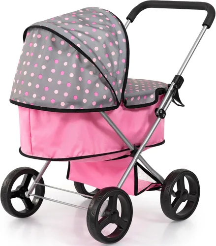Vista 3 de Bayer Design Doll Pram Go - Cochecito de muñeca de 18 pulgadas, juguete plegable con toldo y almacenamiento
