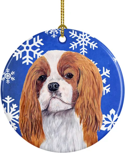 Vista 144 de Caroline's Treasures Cavalier Spaniel - Adorno de cerámica para colgar en el árbol de Navidad, para el hogar, Navidad, fiestas, regalo, 3 pulgadas