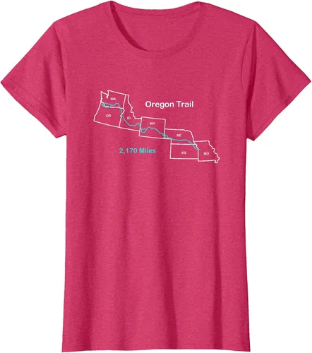 Vista 42 de Route Map of The Oregon National Historic Trail T-Shirt Asphalt Grey