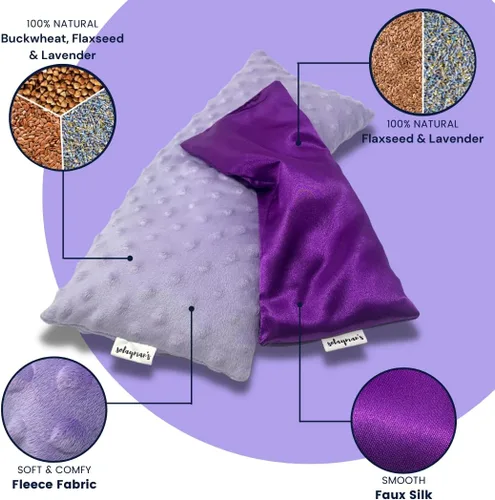 Vista 7 de Almohadilla térmica y almohada para ojos para microondas - Set de regalo - Almohada de ojos perfumada de lavanda y almohadilla térmica
