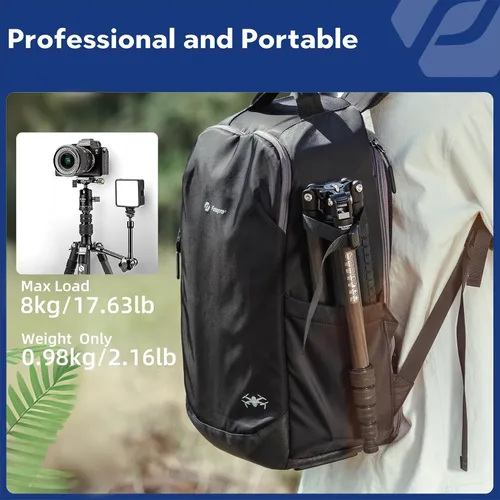 Vista 2 de Fotopro - Trípode de viaje de fibra de carbono de 62", trípode de cámara ligero y compacto con cabeza de bola y placa de liberación rápida