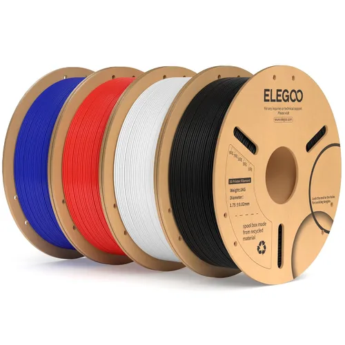 Vista 29 de ELEGOO Paquete de filamento PLA Plus negro 10KG, filamento para impresora 3D PLA+ resistente de 1.75mm precisión dimensional +/- 0.02mm, paquete