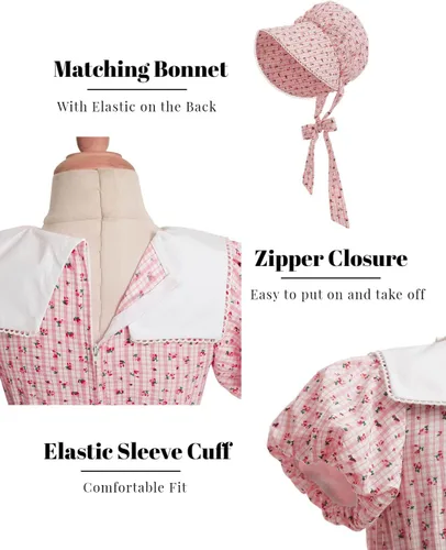 Vista 87 de Nuoqi - Vestidos de pionera para niñas, disfraz colonial