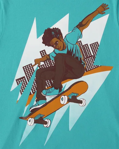 Vista 2 de The Children's Place boys Dancer Graphic Short Sleeve Tee