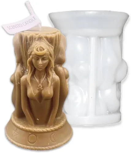 Vista 6 de Cestony 3D - Molde de vela con forma de vela de la mejor mamá del mundo, moldes de silicona para velas de bricolaje, pilar de resina, velas