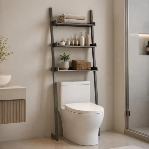 Vista 9 de Almacenamiento de baño de 3 niveles sobre el inodoro para espacios Blanco