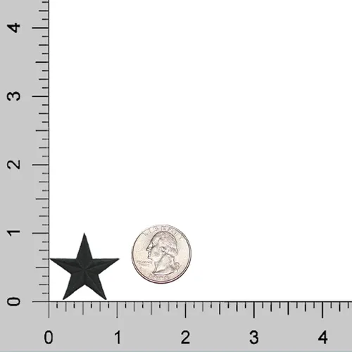 Vista 5 de Laughing Lizards Parches bordados con estrellas para planchar para ropa, chaquetas, mochilas y decoraciones (negro, 1 pulgada)