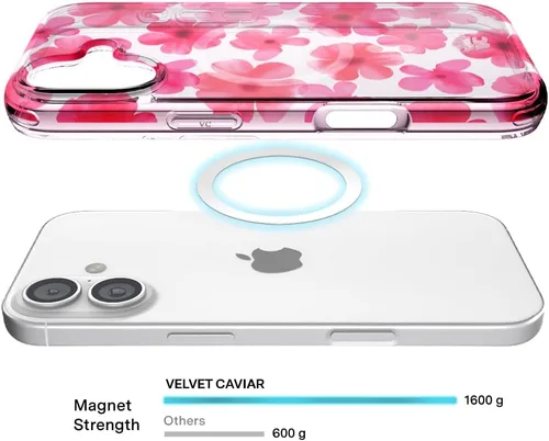 Vista 759 de VELVET CAVIAR Funda para iPhone 15, compatible con MagSafe, probada contra caídas de 10 pies, fundas protectoras de diseño, leopardo color rosa
