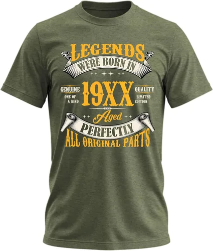 Vista 50 de Camiseta de cumpleaños para hombre, leyendas nacieron en 19XX, camiseta Negro