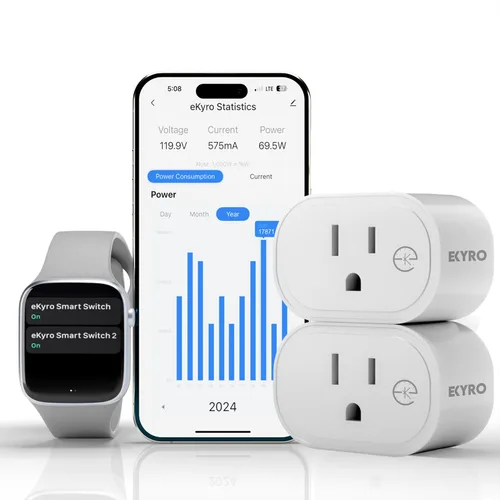 Vista 9 de Monitor de energía de enchufe inteligente Compatible con Alexa, Google Home Assistant, iPhone, Siri, Android, seguimiento de energía 15A 1800W,