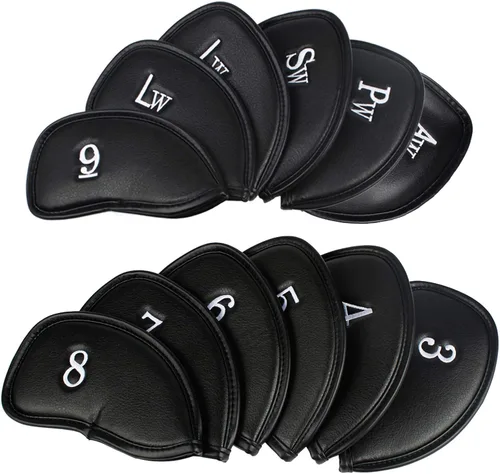 Vista 5 de Andux 12 fundas de cuero sintético para palos de golf con número en ambos lados MT/PU