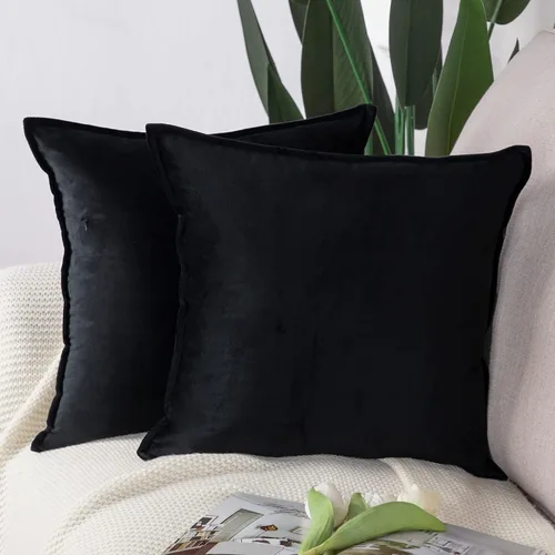 Vista 14 de MADIZZ Juego de 2 fundas de almohada decorativas de terciopelo súper suave con borlas, estilo de lujo, funda de almohada para sofá y dormitorio
